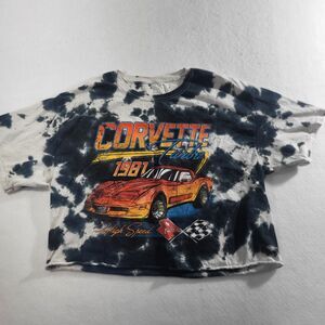 Chemistry Shirt Crop Top Women L Tie Dye Shirt Corvette Graphic Tee Womens